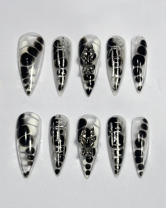 Translucent black and white