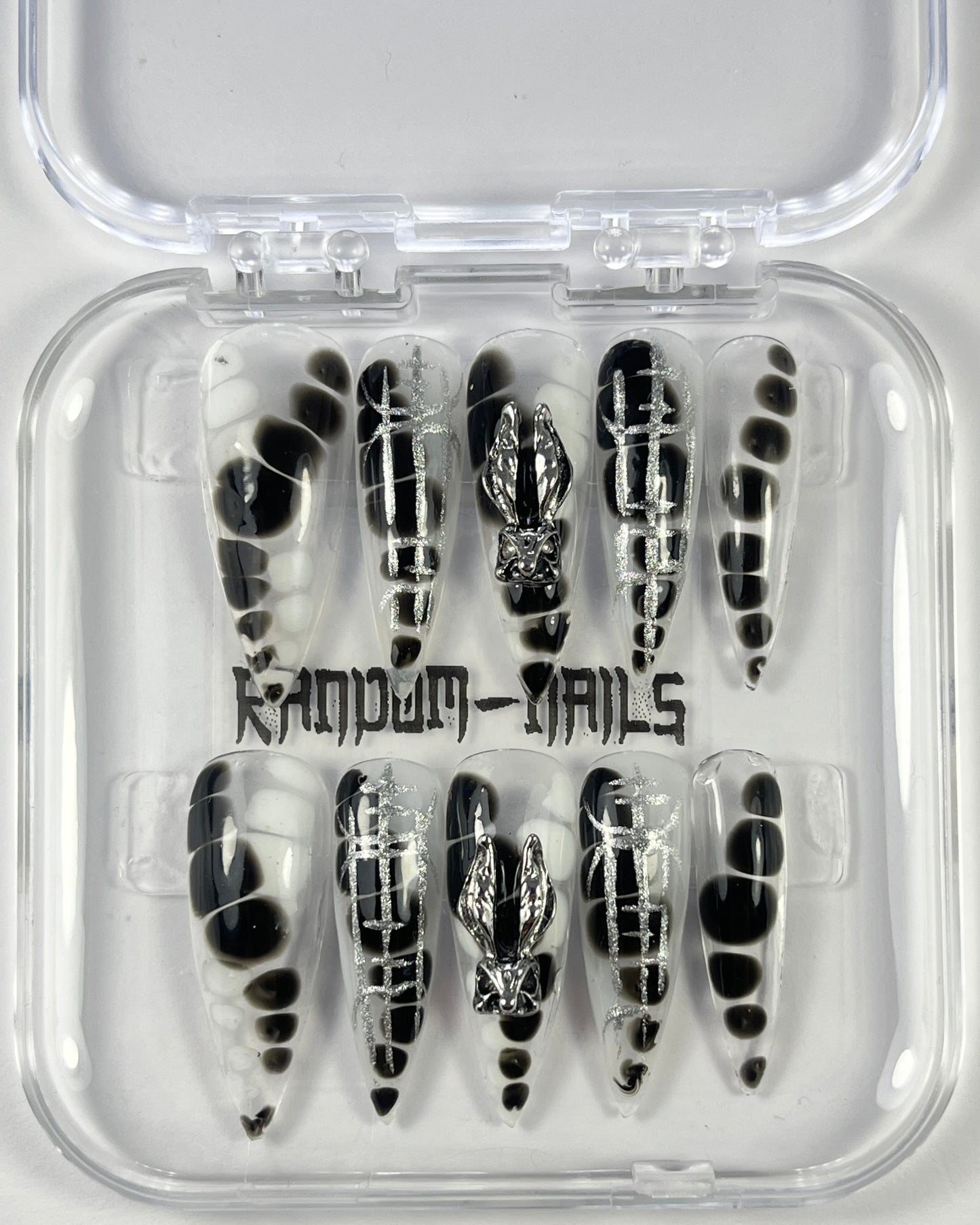 Translucent black and white