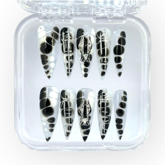 Translucent black and white