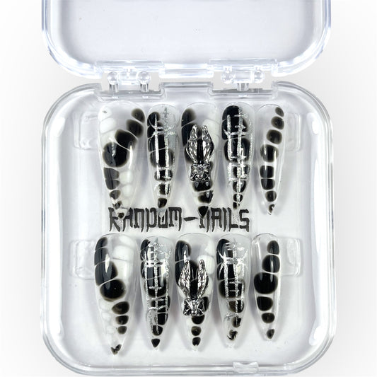 Translucent black and white